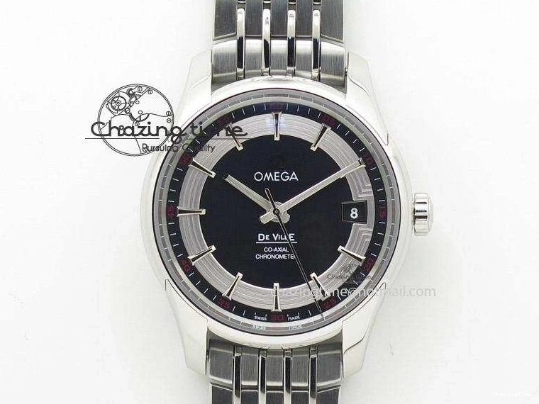 0226 De Ville Hour Vision Co-Axial 41mm SS V6F Best Edition Black Dial On SS Bracelet A BestValue 8277
